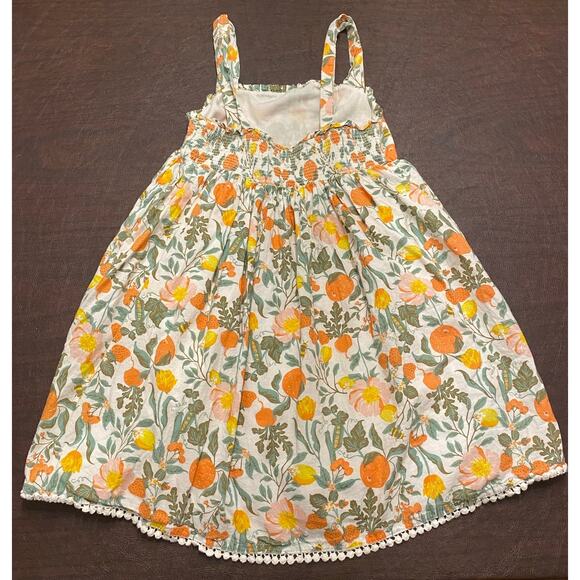 Sigrid Olsen Kids Garden Fruits Print Orange Yellow Adjustable Straps Size 7 - Picture 2 of 9